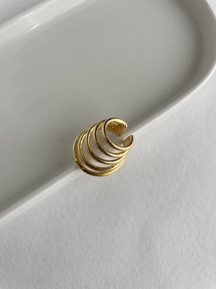 Spiral Tasarım Earcuff Altın Kaplama Küpe