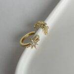 Yıldız Tasarım Altın Kaplama Earcuff Küpe