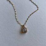 Zirkon Taşlı Baget Gold Kolye