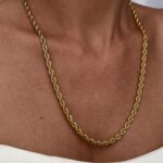 Çelik Gold Burgu Zincir Kolye 4mm 60cm