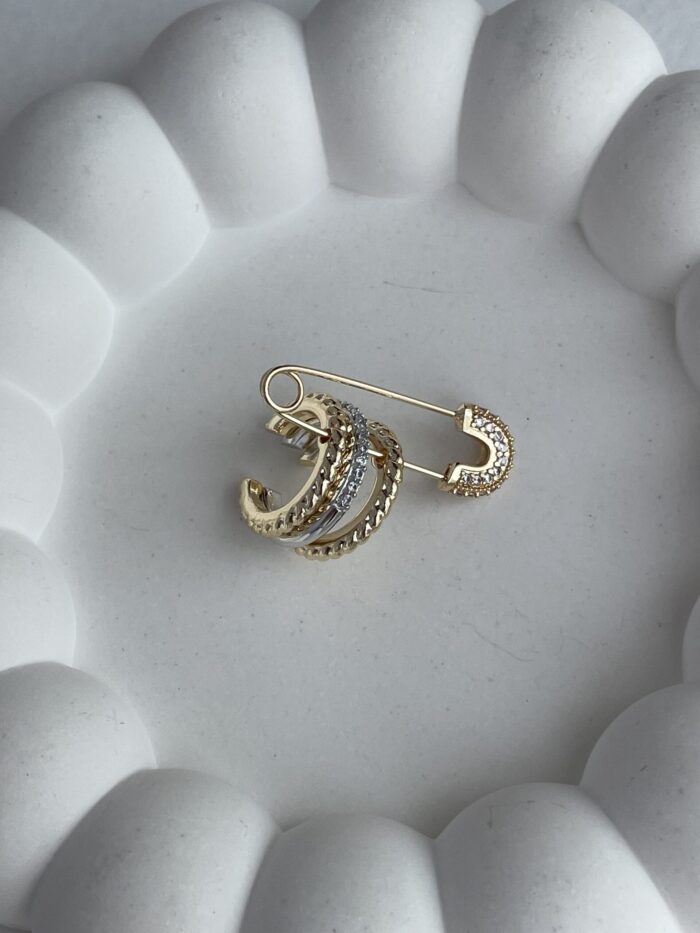 Özel Seri Çengelli İğne Tasarım Gold Earcuff