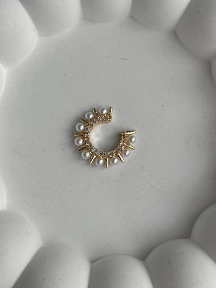 Özel Seri İnci Tasarım Gold Earcuff