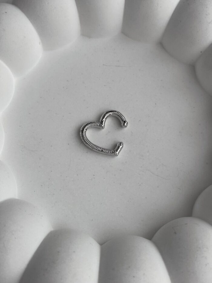 Özel Seri Kalp Tasarım Gümüş Earcuff