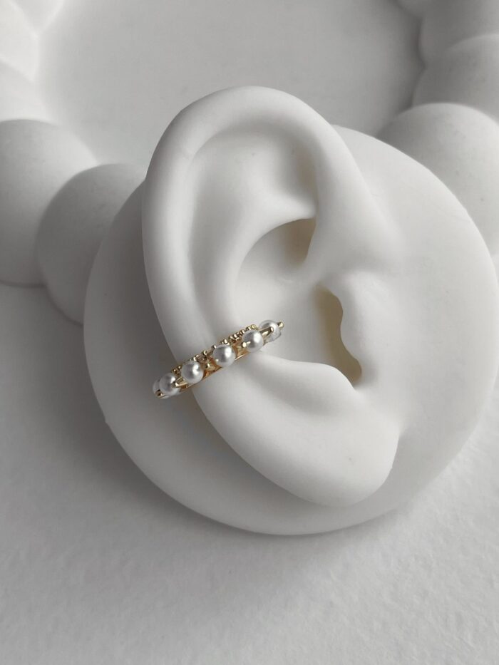 Özel Seri İnci Tasarım Gold Earcuff