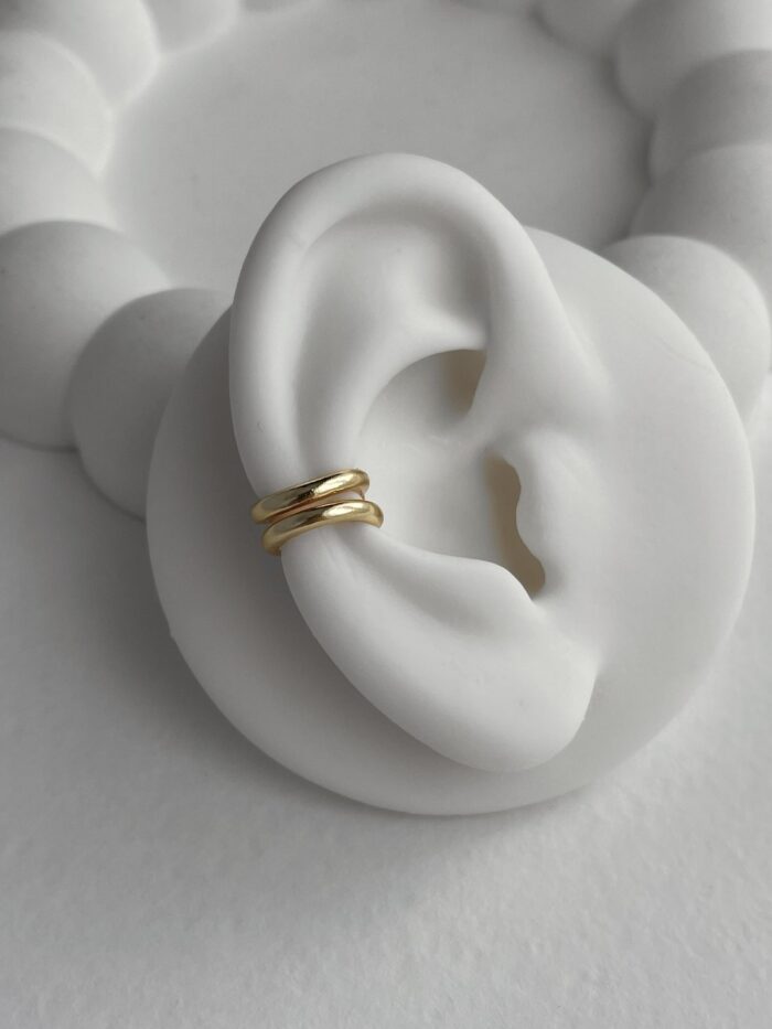 Özel Seri İkili Tasarım Gold Halka Earcuff