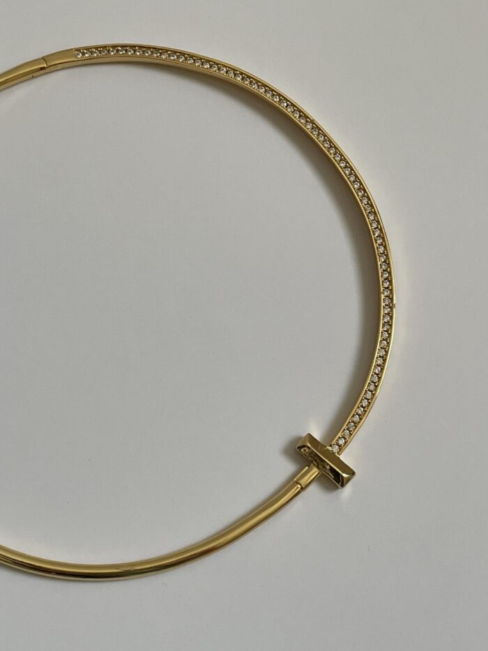 Özel Seri Zirkon Taşlı Marka Muadili Gold Choker Kolye