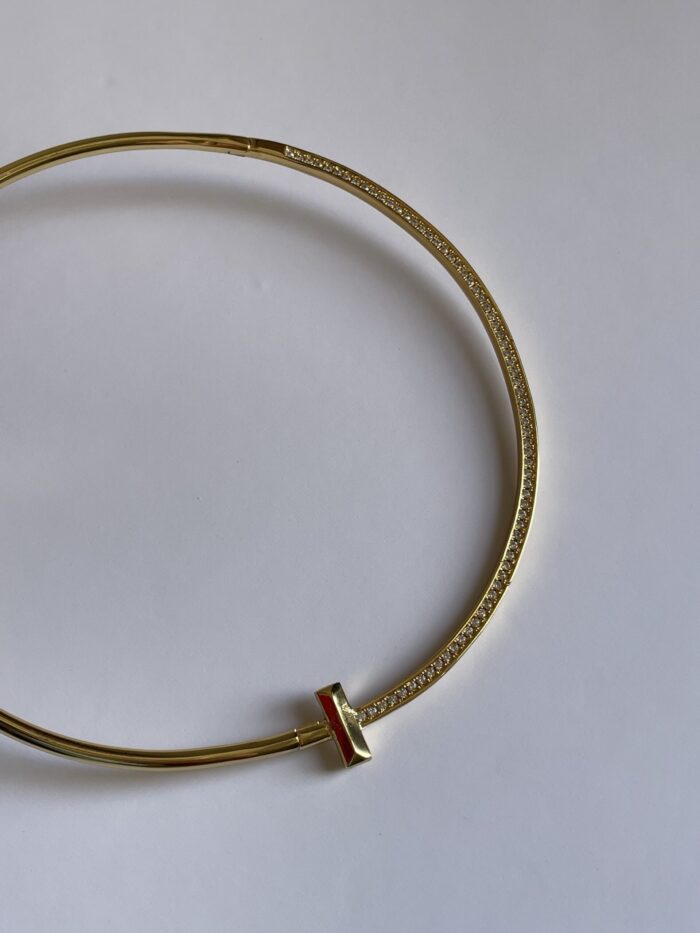 Özel Seri Zirkon Taşlı Marka Muadili Gold Choker Kolye