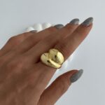 Özel Seri Büyük Damla Tasarım Ayarlanabilir Gold Yüzük
