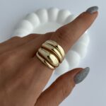 Özel Seri Gold Ayarlanabilir Dörtlü Bubble Yüzük