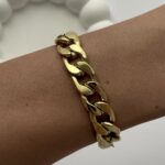Çelik Kalın Gurmet Tasarım Gold Bileklik