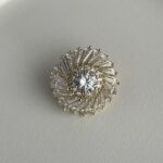 Özel Seri Zirkon Taşlı Geometrik Desen Gold Broş