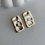 Özel Seri Ezme Plaka Gold Küpe