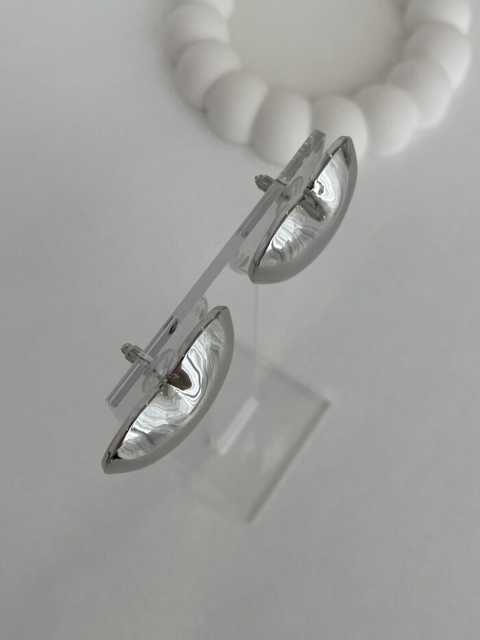 Özel Seri Kalp Tasarım Gümüş Büyük Bubble Küpe 3.5cm