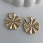 Özel Seri Geometrik Desen Büyük Gold Küpe