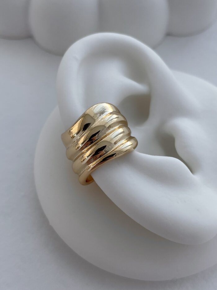 Özel Seri Geometrik Desen Gold Earcuff