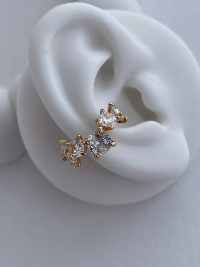 Özel Seri Zirkon Taşlı Gold Earcuff