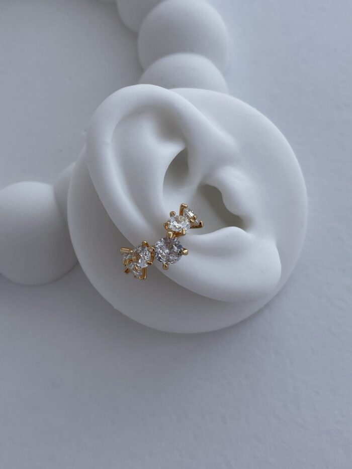 Özel Seri Zirkon Taşlı Gold Earcuff