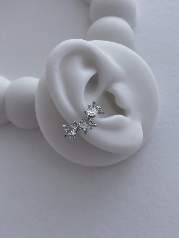 Özel Seri Zirkon Taşlı Gümüş Earcuff