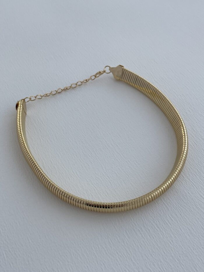 Özel Seri Tırtıklı ZRA Model Gold Choker Kolye