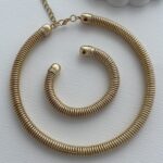 Özel Seri Spiral Marka Model Gold Kolye Bileklik Seti