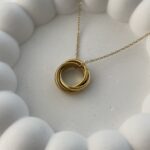 Çelik Üç Halka Gold Zincir Kolye