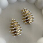 Çelik İnci Detaylı Marka Gold Küpe
