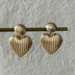 Özel Seri Tırtık Model Kalp Tasarım Gold Küpe