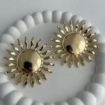 Özel Seri Büyük Boy Gold Güneş Küpe