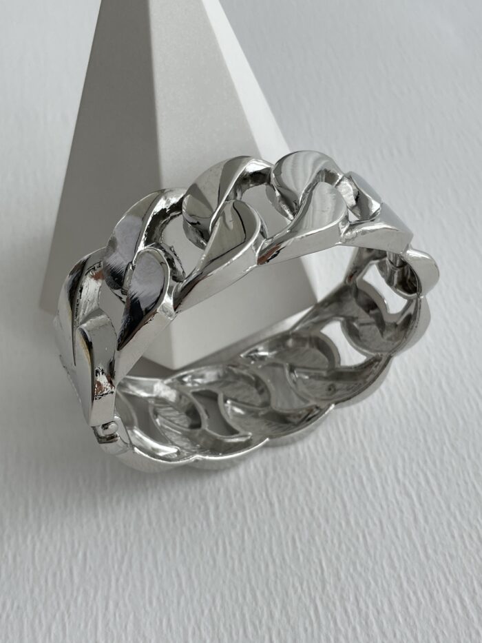 Özel Seri Kalın Sık Gurmet Tasarım Gümüş Kelepçe Bileklik