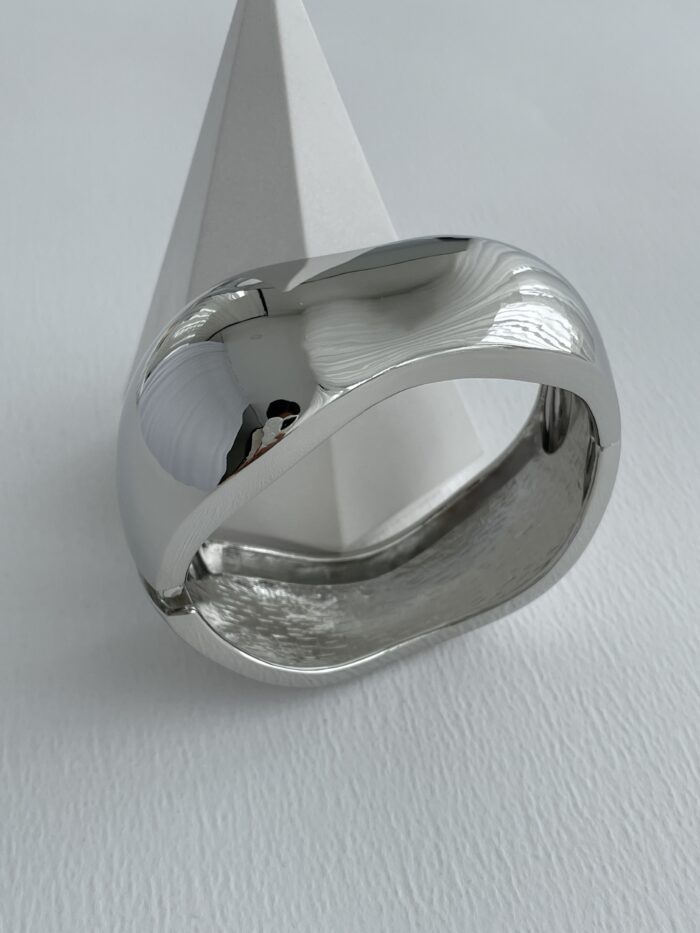 Özel Seri Asimetrik Tasarım Kalın Gümüş Kelepçe Bileklik