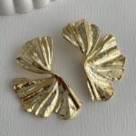 Özel Seri İkili Birleşik Yaprak Tasarım Büyük Boy Gold Küpe