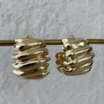 Özel Seri Kalın Tırtık Model Gold Küpe
