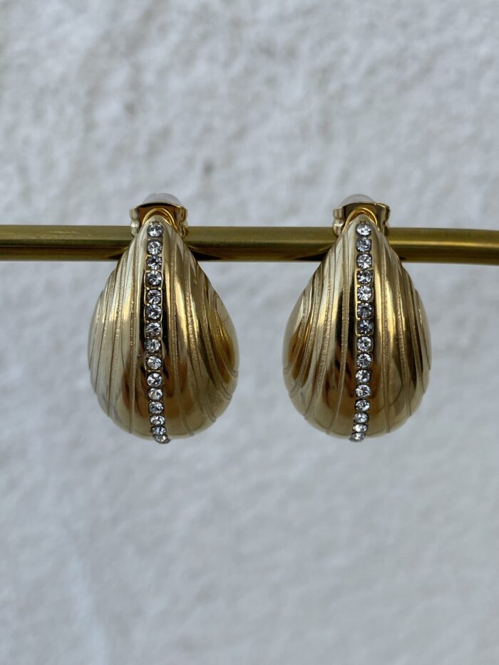 Çelik Zirkon Taşlı Marka Gold Küpe