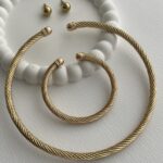 Özel Seri Burgu Desen Gold Kolye Bileklik Seti