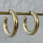 Çelik Kalın Gold Halka Küpe