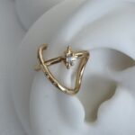 Özel Seri Zirkon Taşlı X Tasarım Gold Baget Earcuff