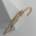 Özel Seri Zirkon Taşlı A Harf Gold Ayarlanabilir Bileklik