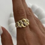 Özel Seri Ayarlanabilir Zirkon Taşlı Gold Gurmet Yüzük