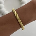 Çelik Tırtık Model Gold Kelepçe Bileklik