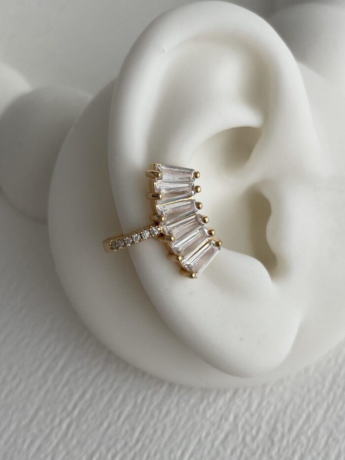 Özel Seri Baget & Zirkon Taşlı Gold Earcuff