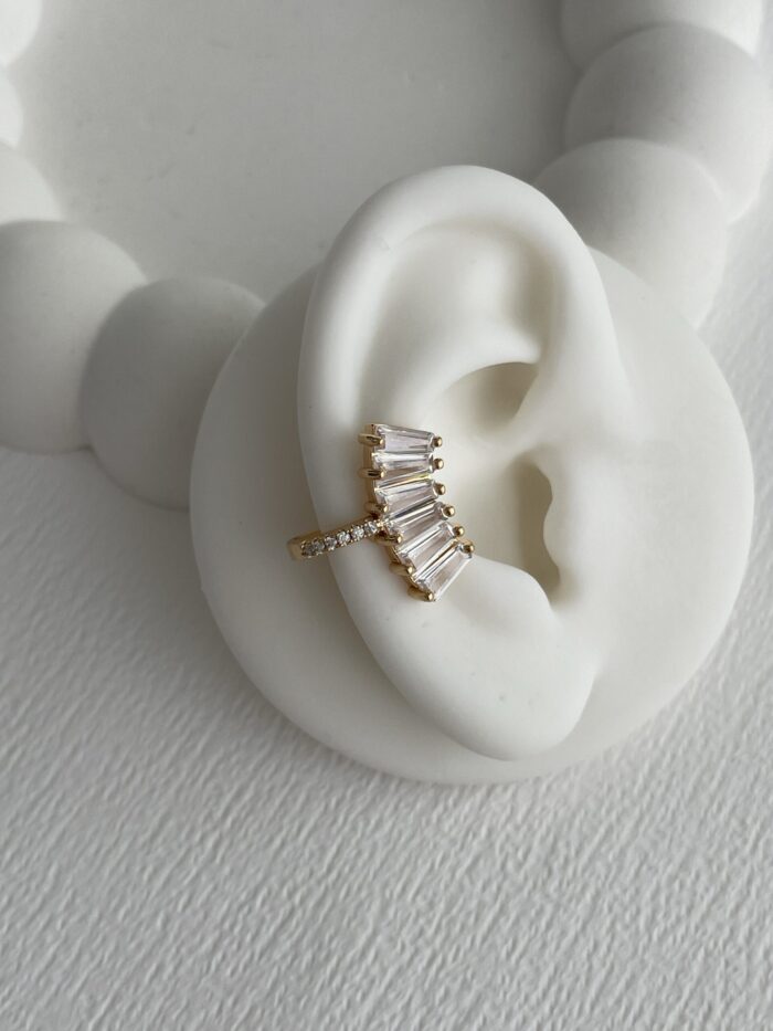 Özel Seri Baget & Zirkon Taşlı Gold Earcuff