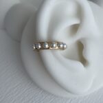 Özel Seri İnci Detaylı Gold Halka Earcuff
