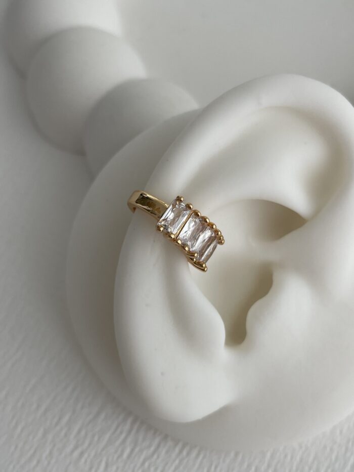 Özel Seri Baget Taşlı Gold Earcuff