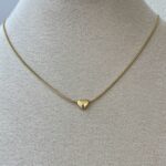 Çelik Mini Kalp Tasarım Gold Kolye