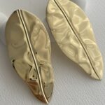 Özel Seri Maksi Boy Yaprak Tasarım Gold Küpe