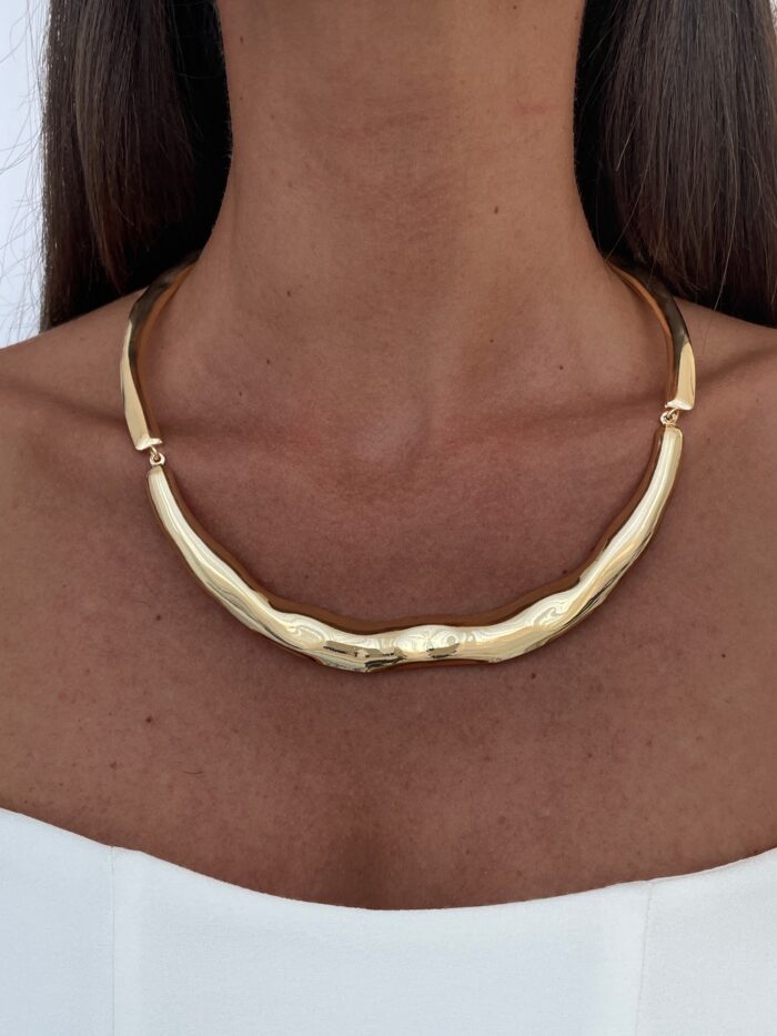 Özel Seri ZR Model Soyut Tasarım Gold Choker Kolye