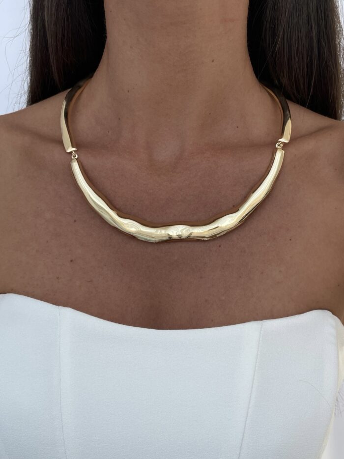 Özel Seri ZR Model Soyut Tasarım Gold Choker Kolye