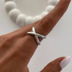 Özel Seri X Tasarım Gümüş Ayarlanabilir Yüzük