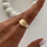 Özel Seri Geometrik Desen Gold Ayarlanabilir Yüzük