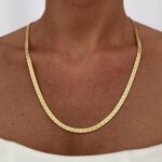 Çelik Örme Desen Gold Ezme Kolye 60cm